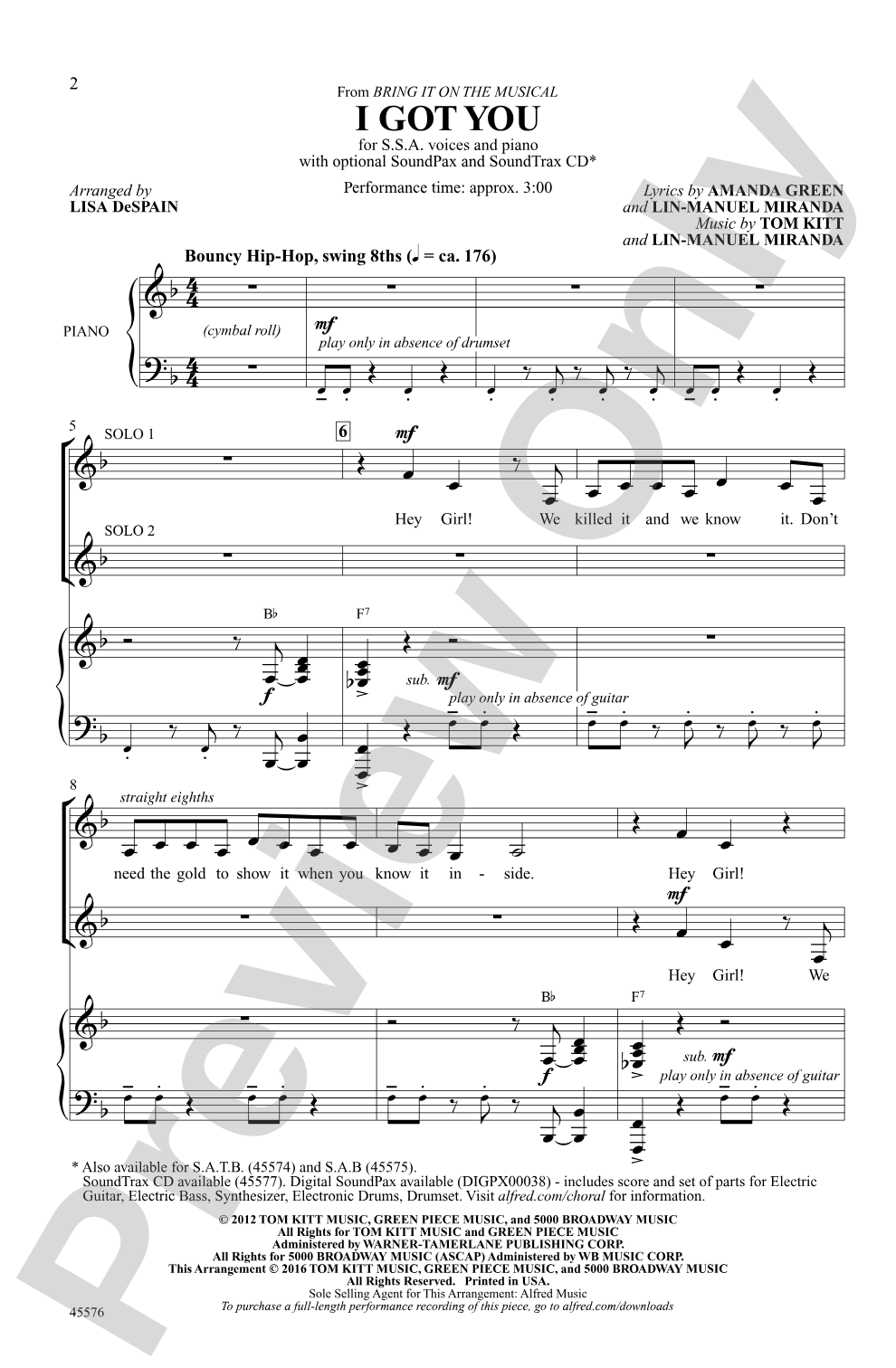 I Got You: SSA Choral Octavo