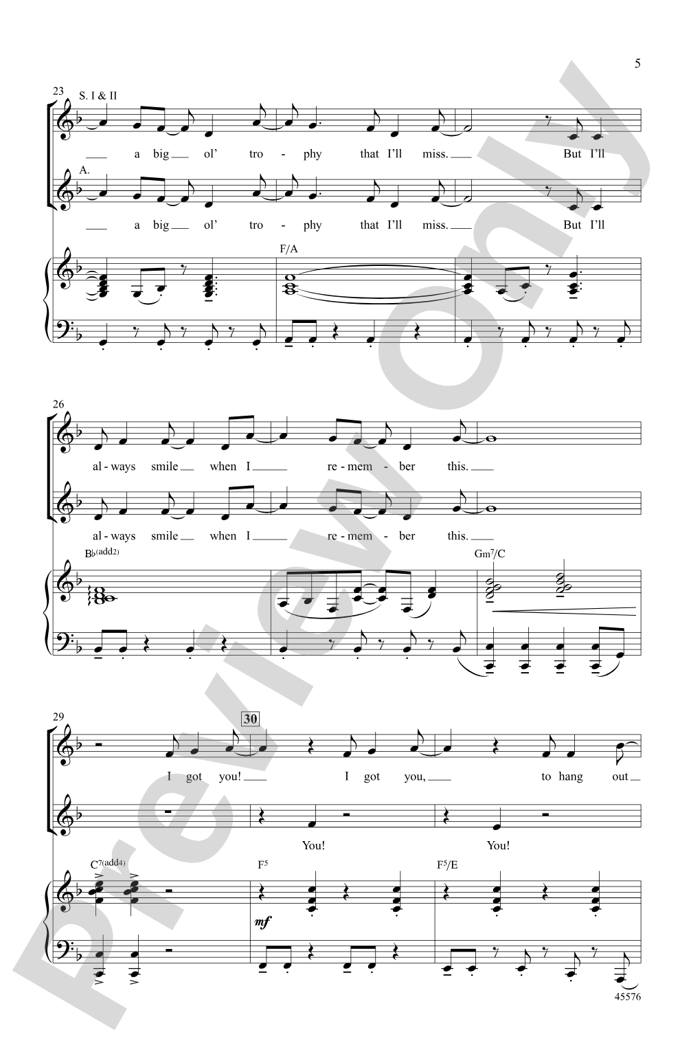 I Got You: SSA Choral Octavo