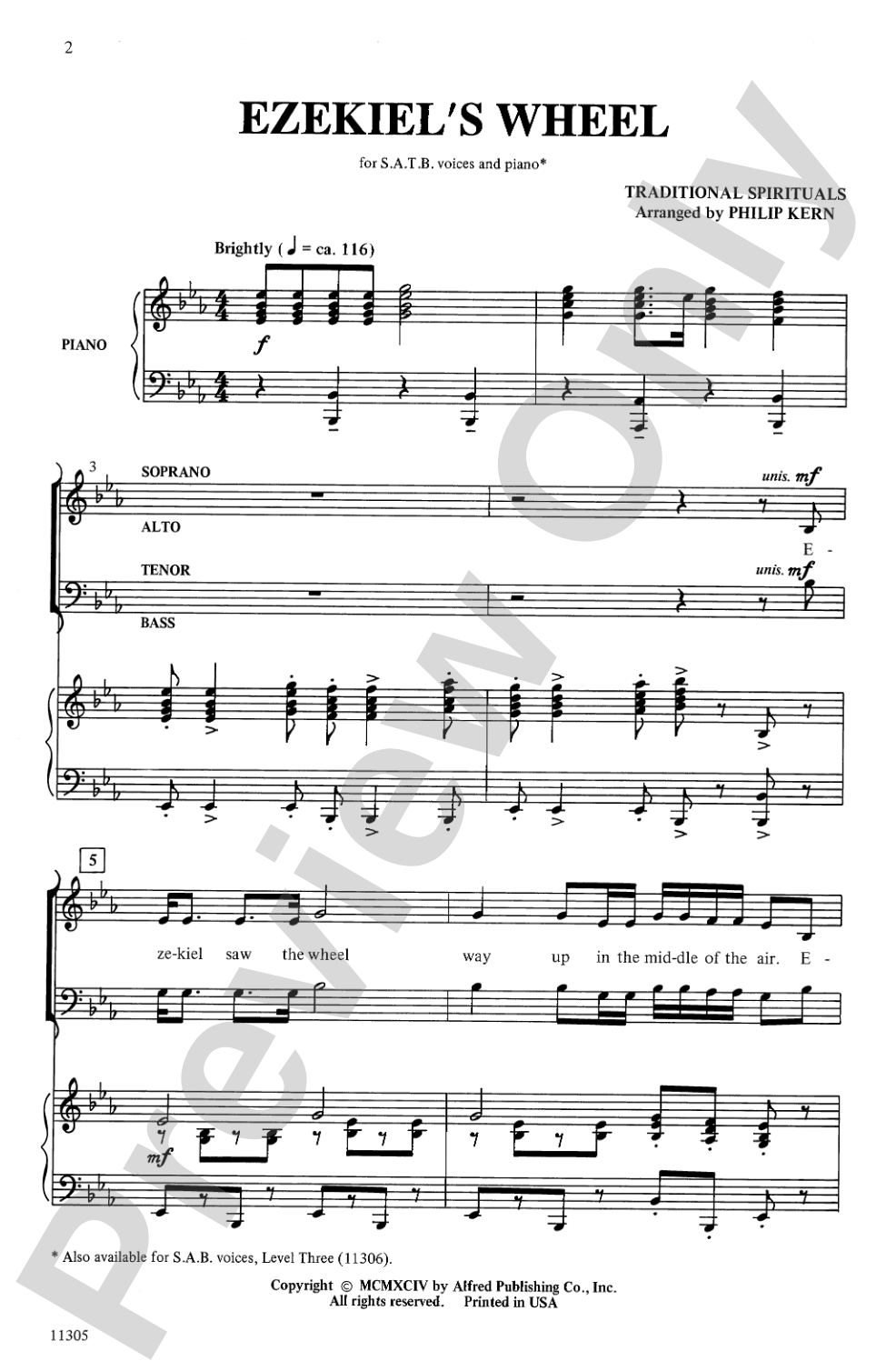 Ezekiel's Wheel: SATB Choral Octavo