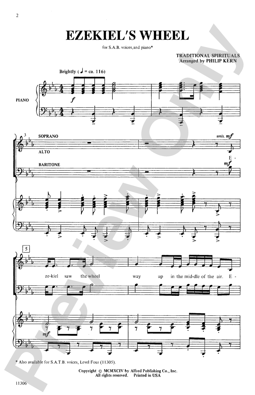 Ezekiel's Wheel: SAB Choral Octavo