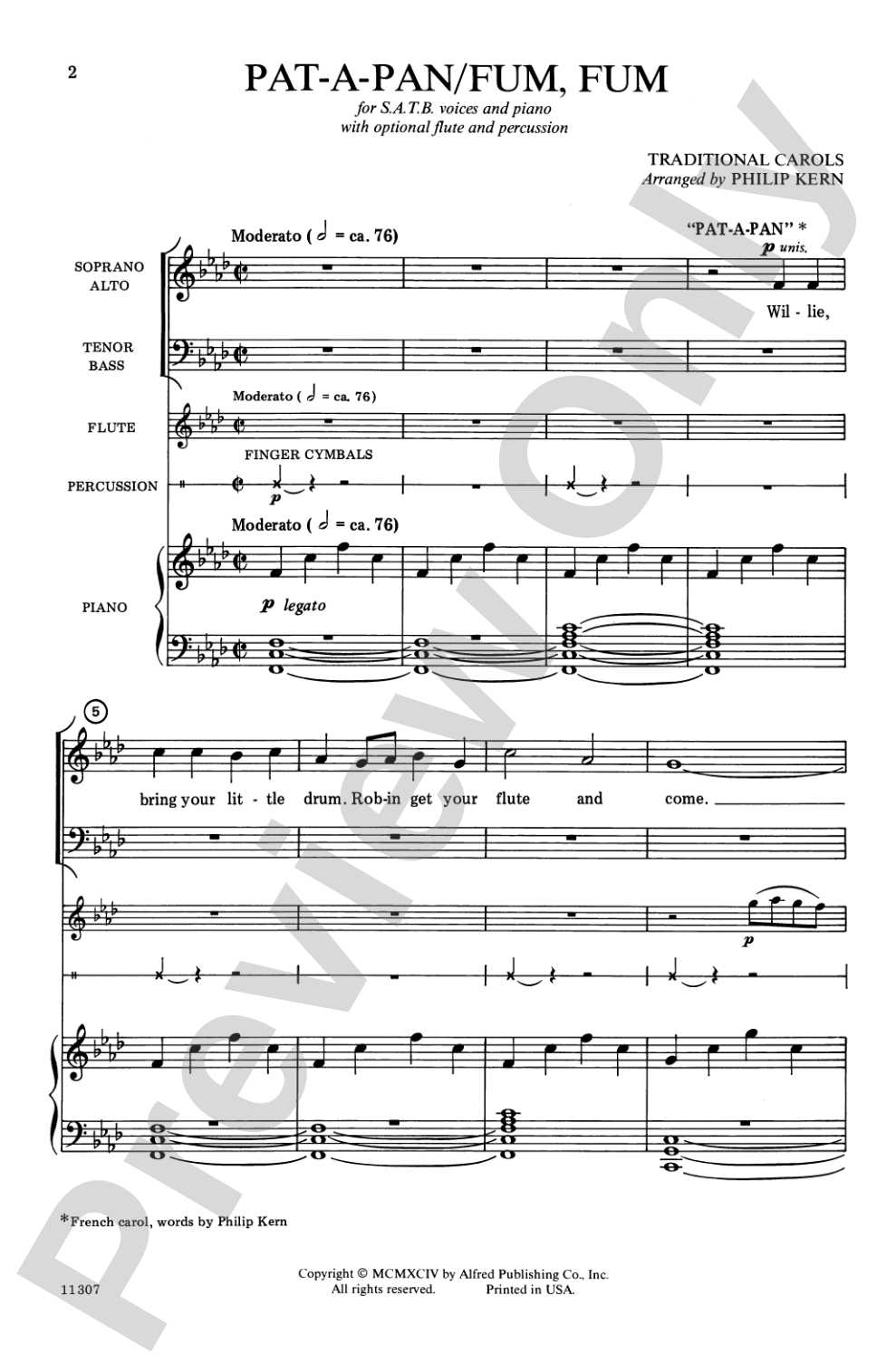 Pat-a-Pan / Fum, Fum: SATB Choral Octavo