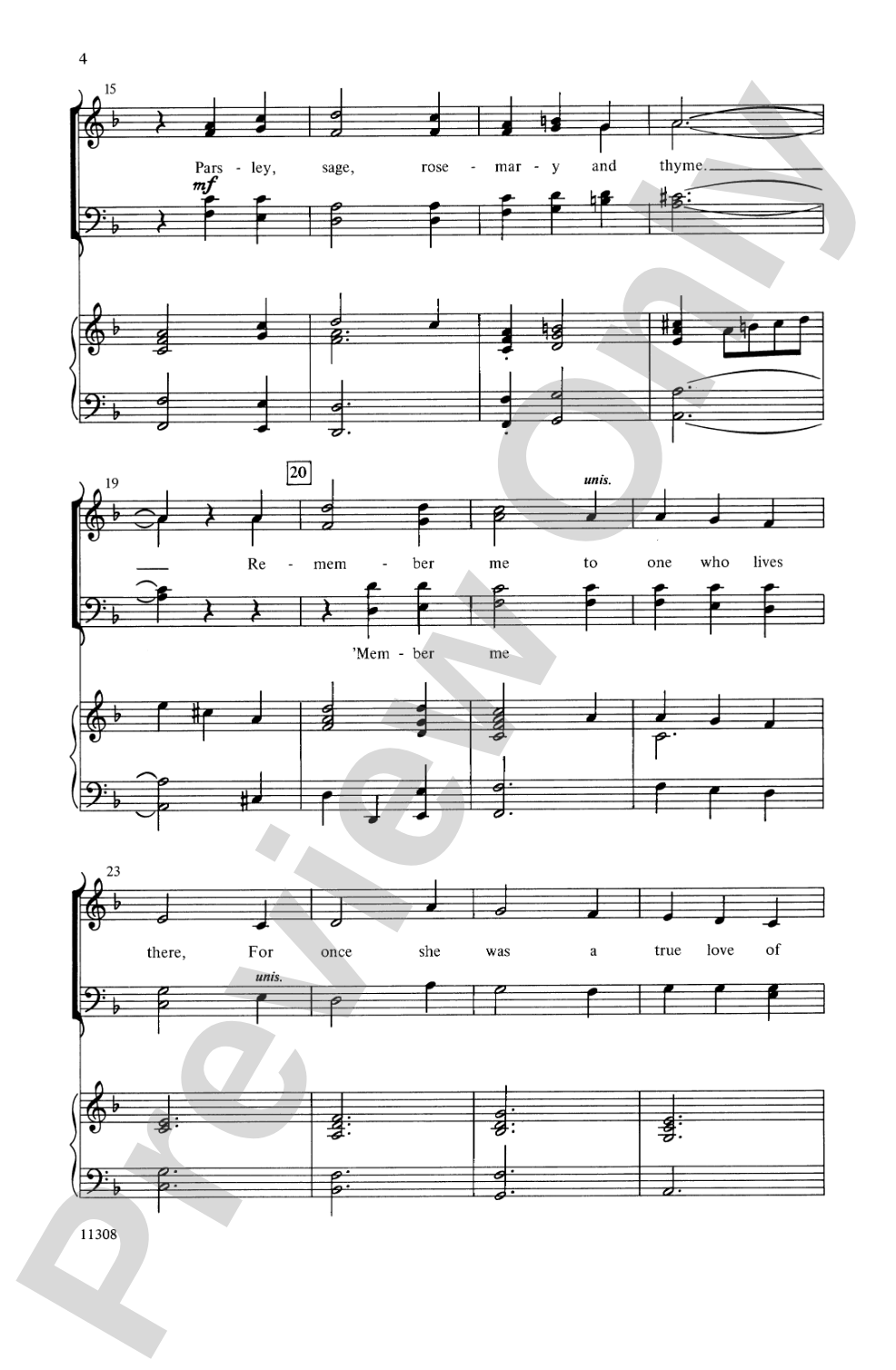 Scarborough Fair: SATB Choral Octavo
