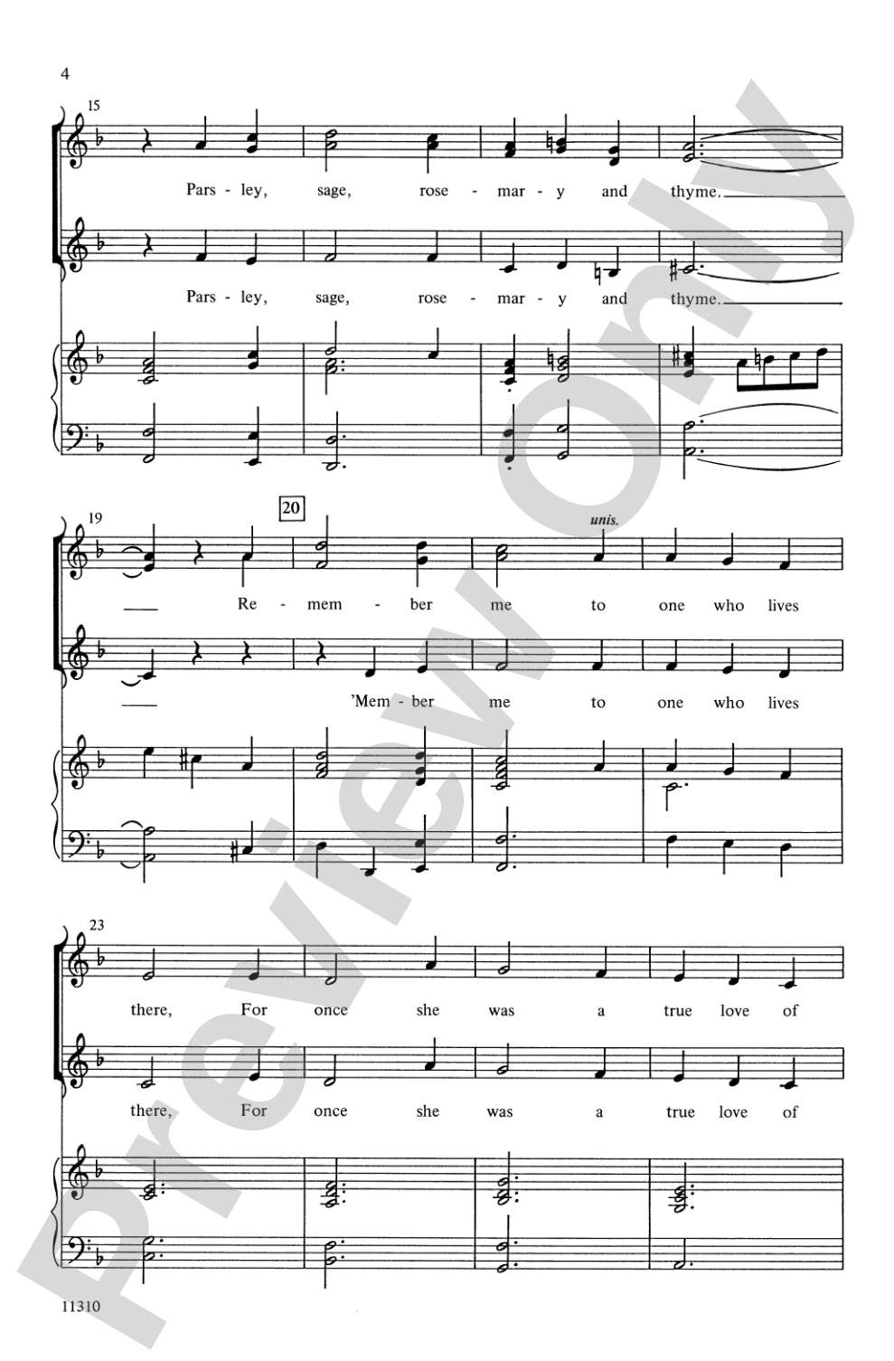 Scarborough Fair: SSA Choral Octavo