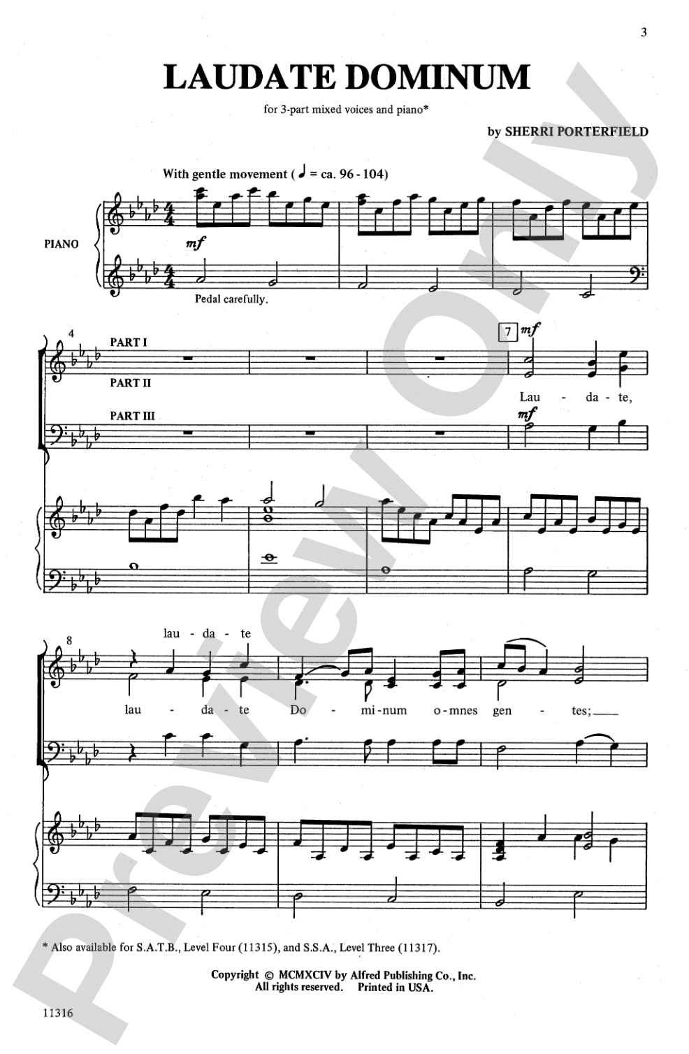 Laudate Dominum: 3-Part Mixed Choral Octavo