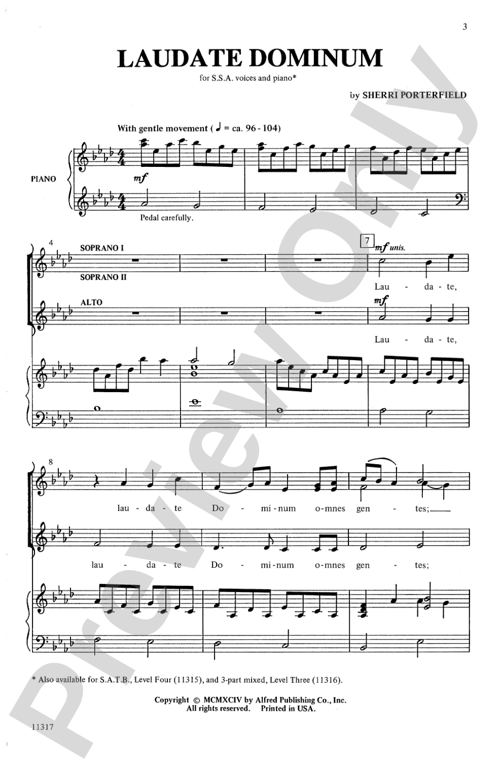 Laudate Dominum: SSA Choral Octavo