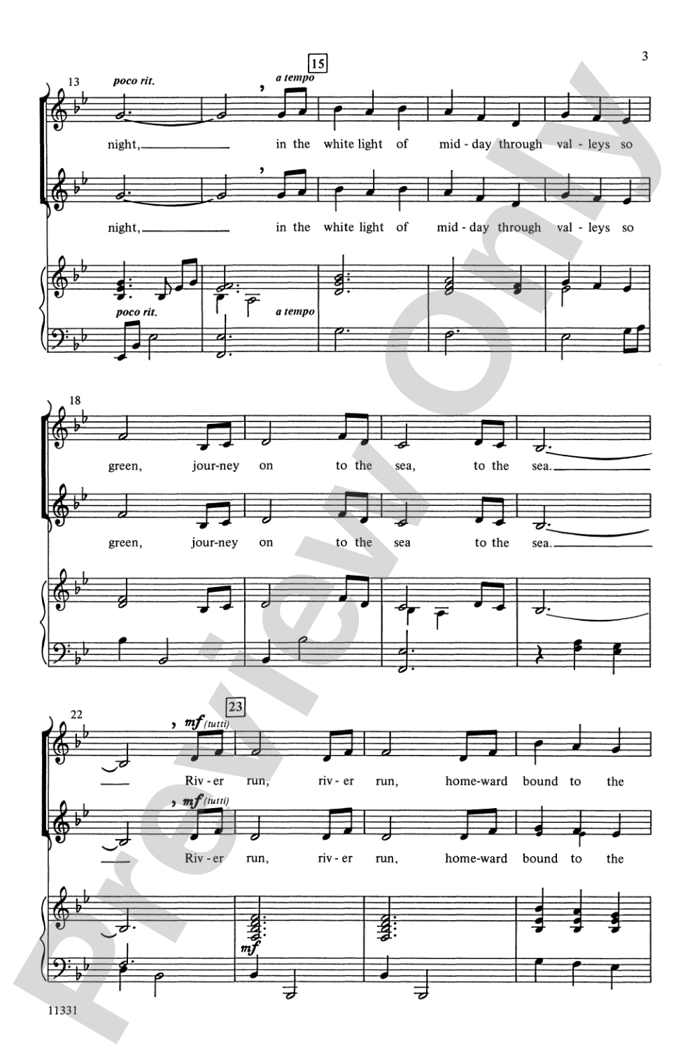 River Run: 2-Part/SSA Choral Octavo