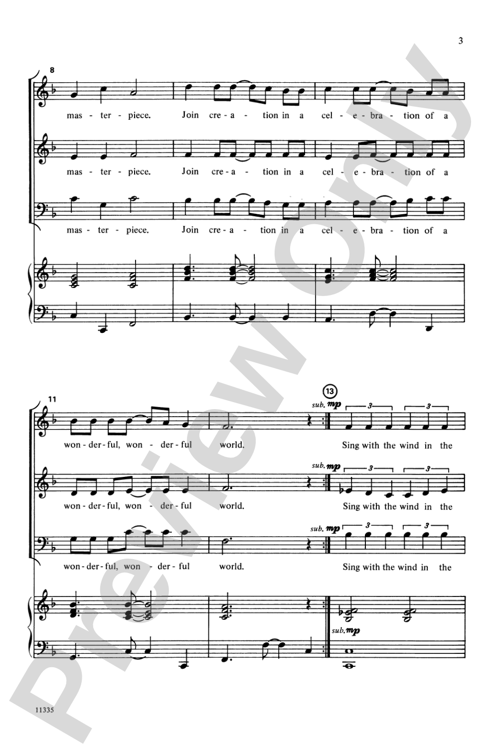 Three Songs of Nature: 3-Part Mixed Choral Octavo