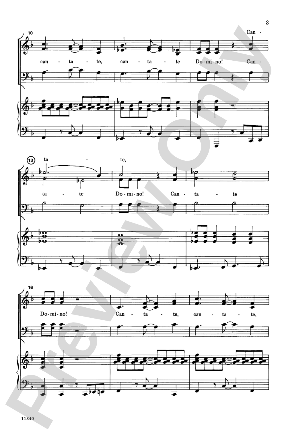 Cantate Domino: 3-Part Mixed Choral Octavo