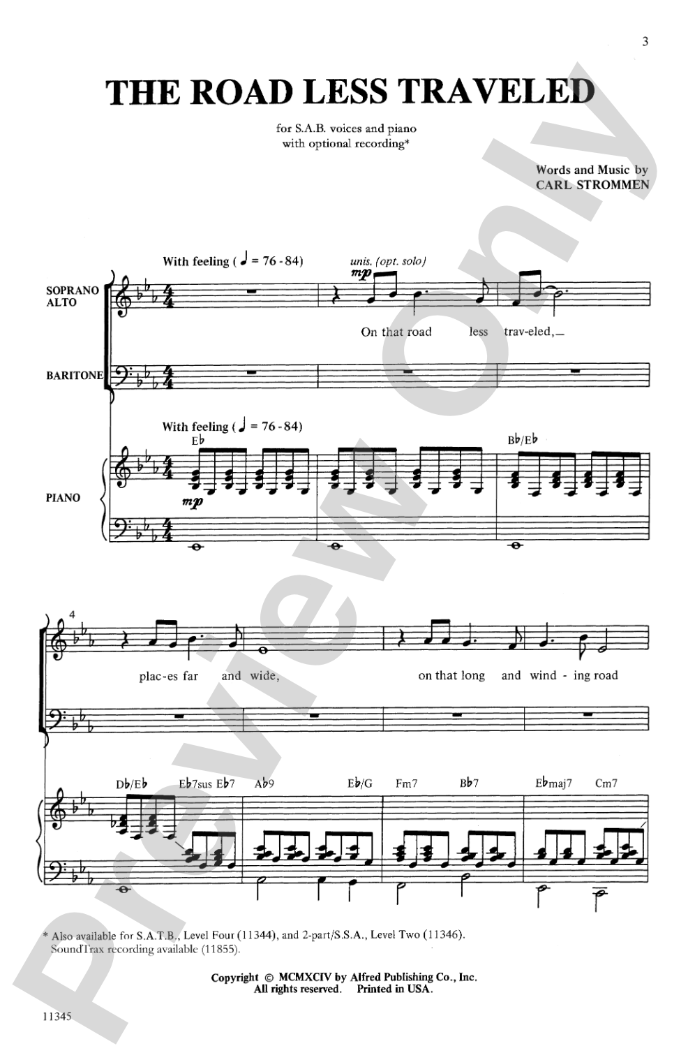 The Road Less Traveled: SAB Choral Octavo