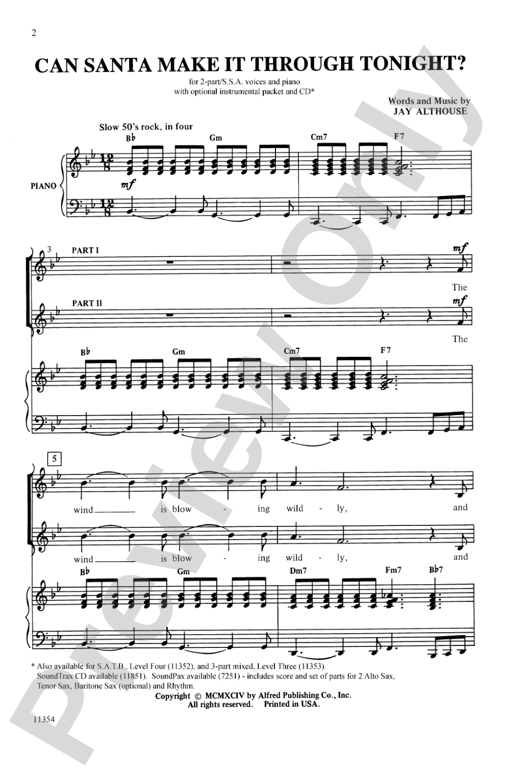 Can Santa Make It Through Tonight?: 2-Part/SSA Choral Octavo