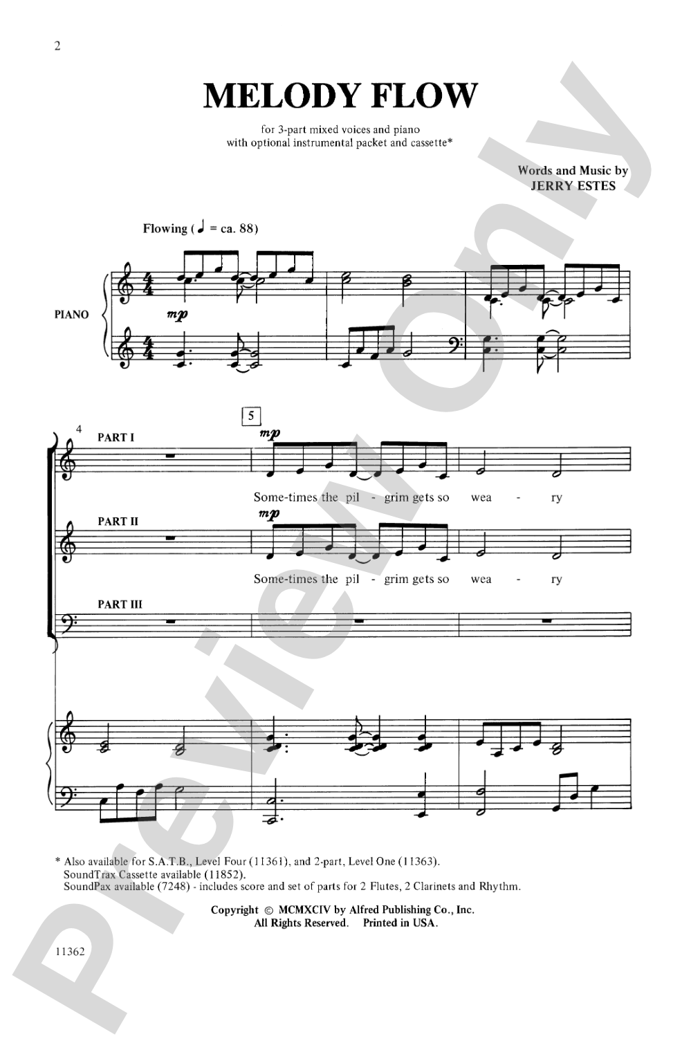 Melody Flow: 3-Part Mixed Choral Octavo