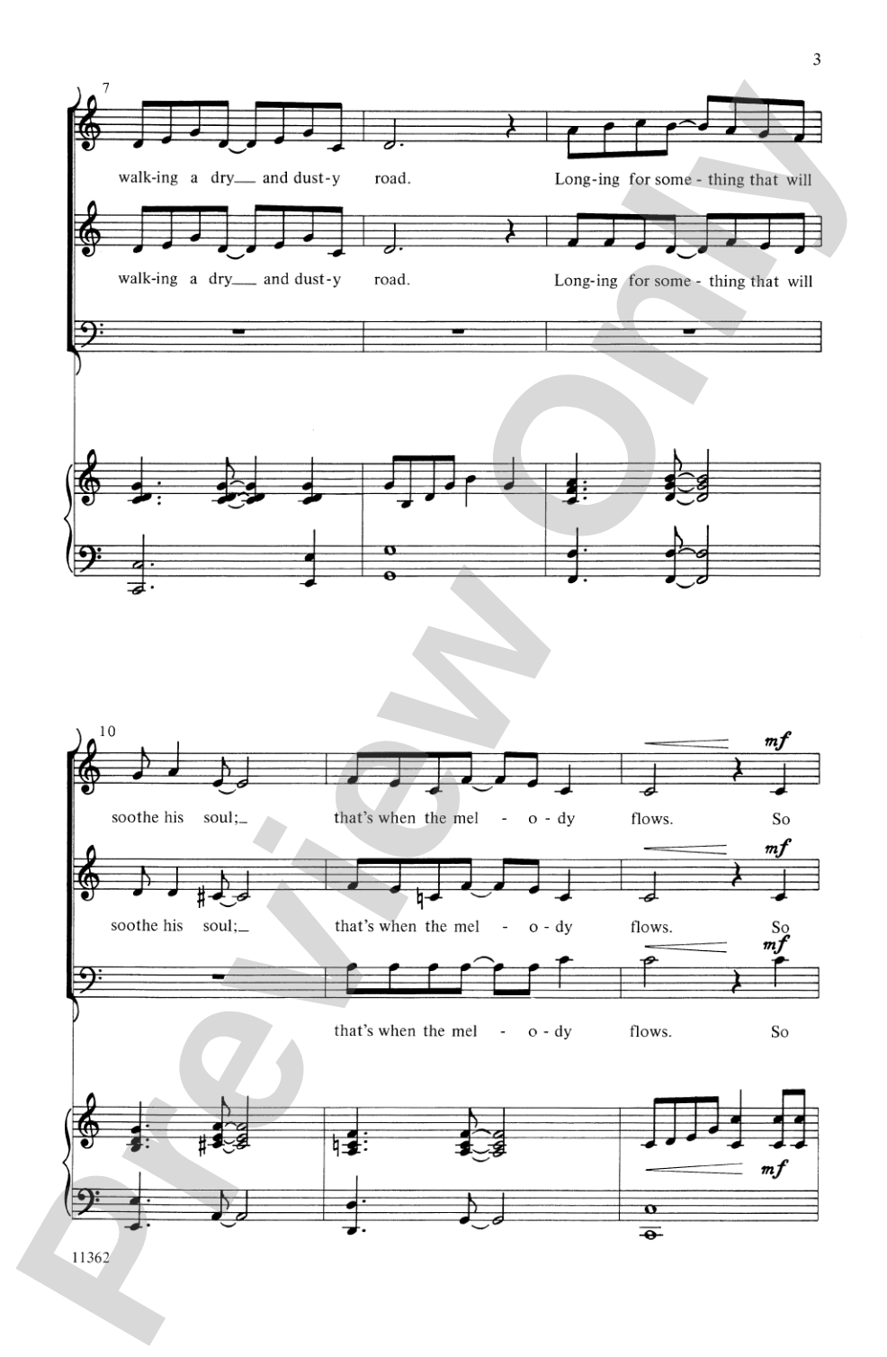 Melody Flow: 3-Part Mixed Choral Octavo