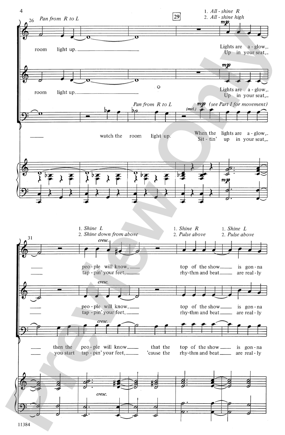 Turn the Lights On!: 3-Part Mixed (with Opt. Flashlight Choreography) Choral Octavo