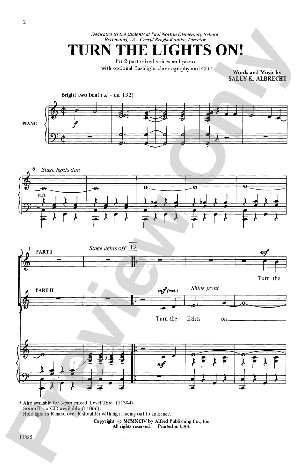 Turn the Lights On!: 2-Part (with Opt. Flashlight Choreography) Choral Octavo