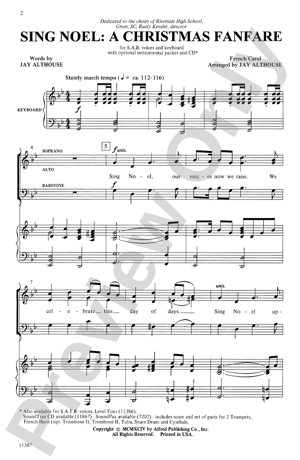 Sing Noel: A Christmas Fanfare: SAB Choral Octavo