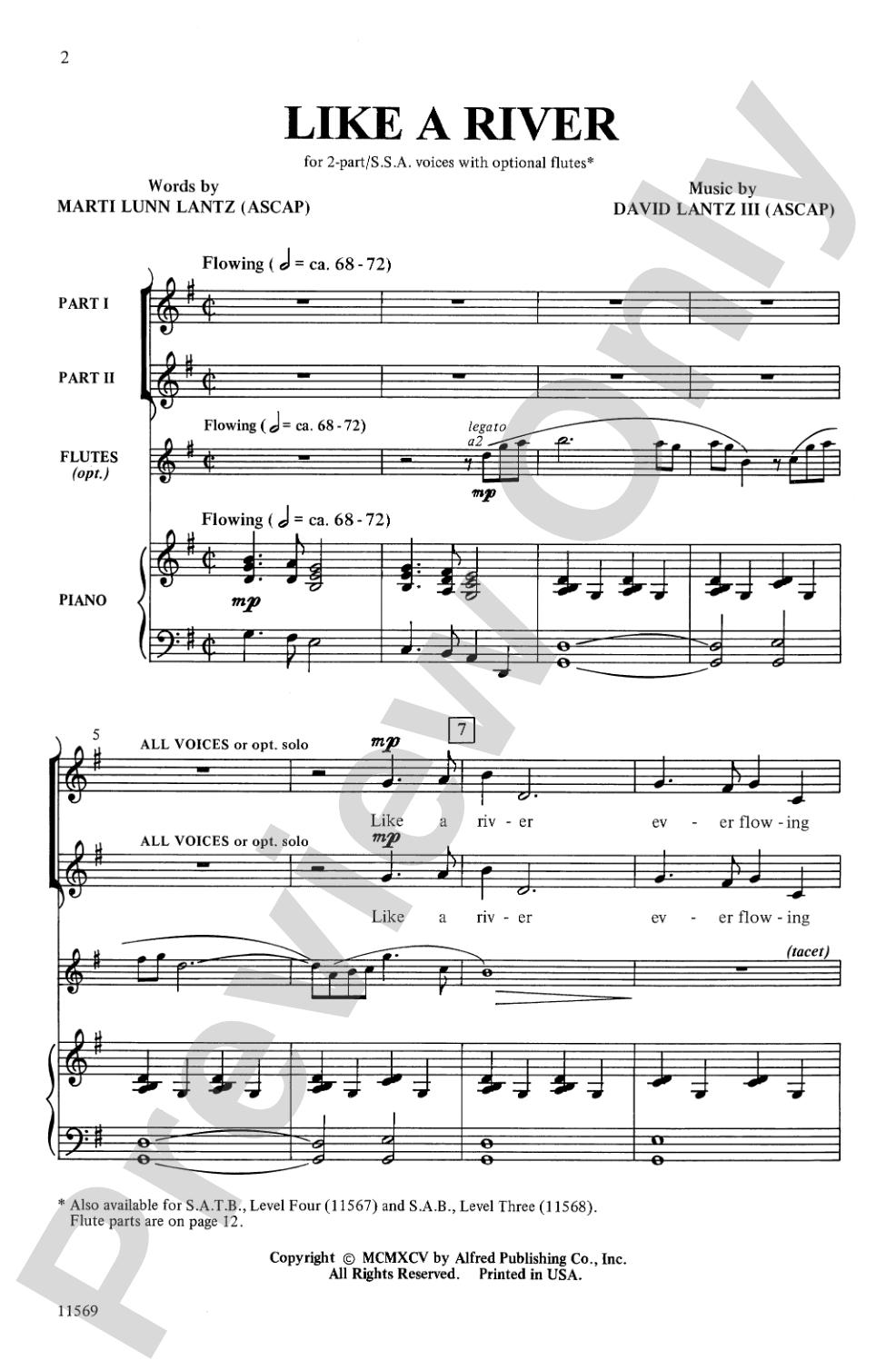 Like a River: 2-Part/SSA Choral Octavo