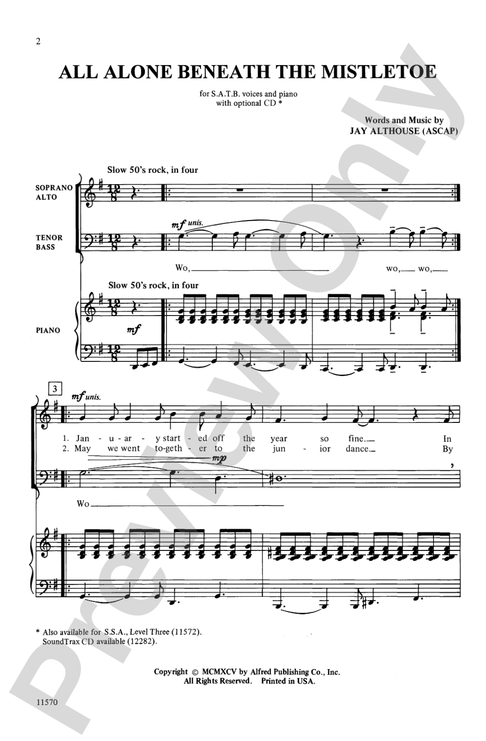 All Alone Beneath the Mistletoe: SATB Choral Octavo