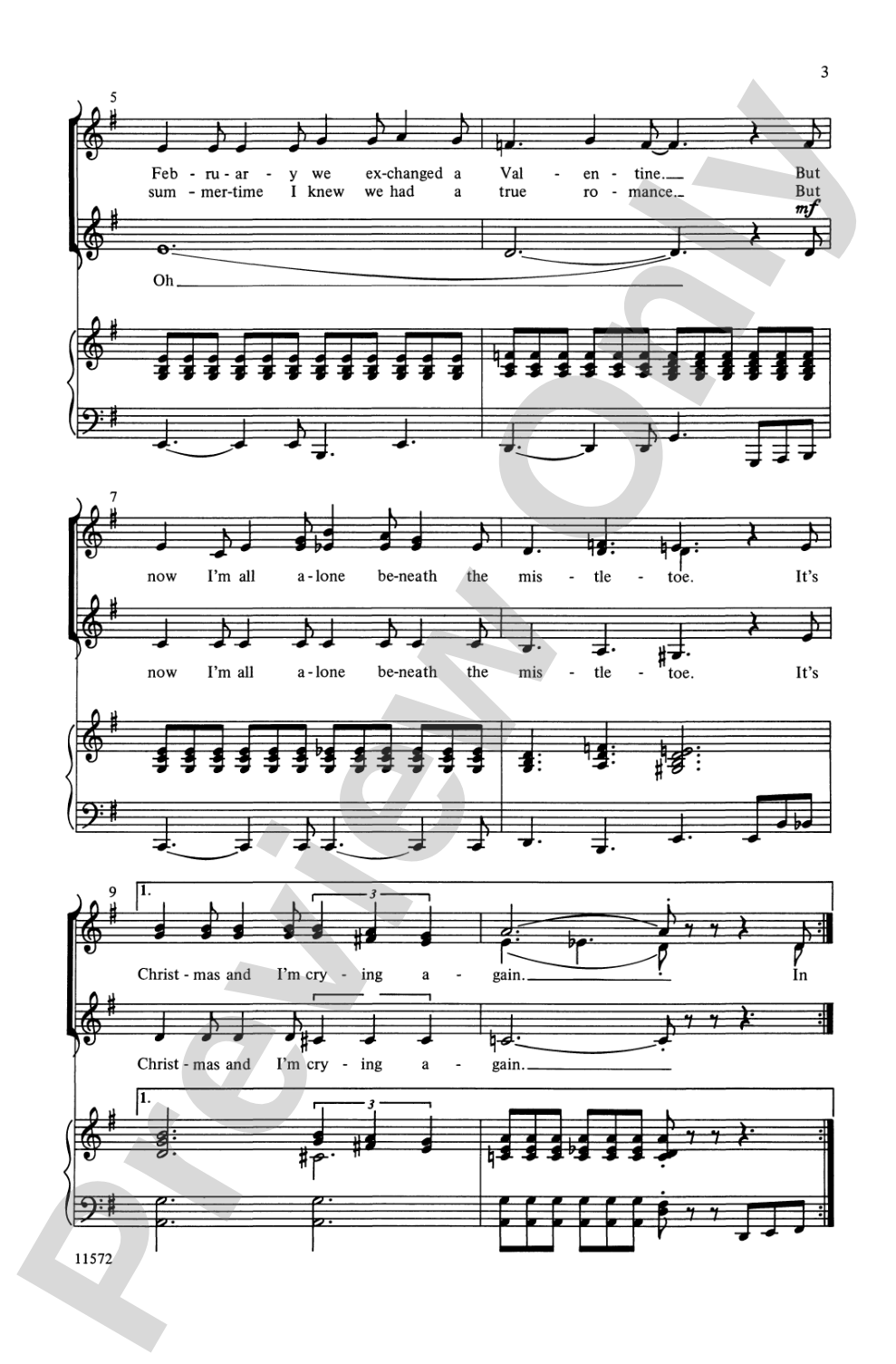 All Alone Beneath the Mistletoe: SSA Choral Octavo
