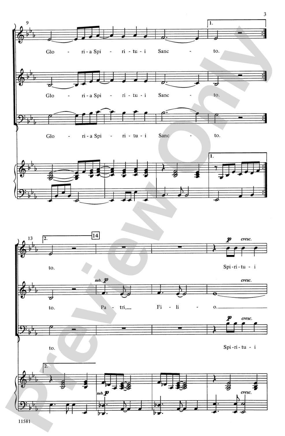 Cantate: Three Latin Settings: 3-Part Mixed Choral Octavo