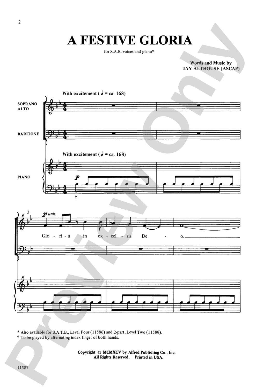 A Festive Gloria: SAB Choral Octavo