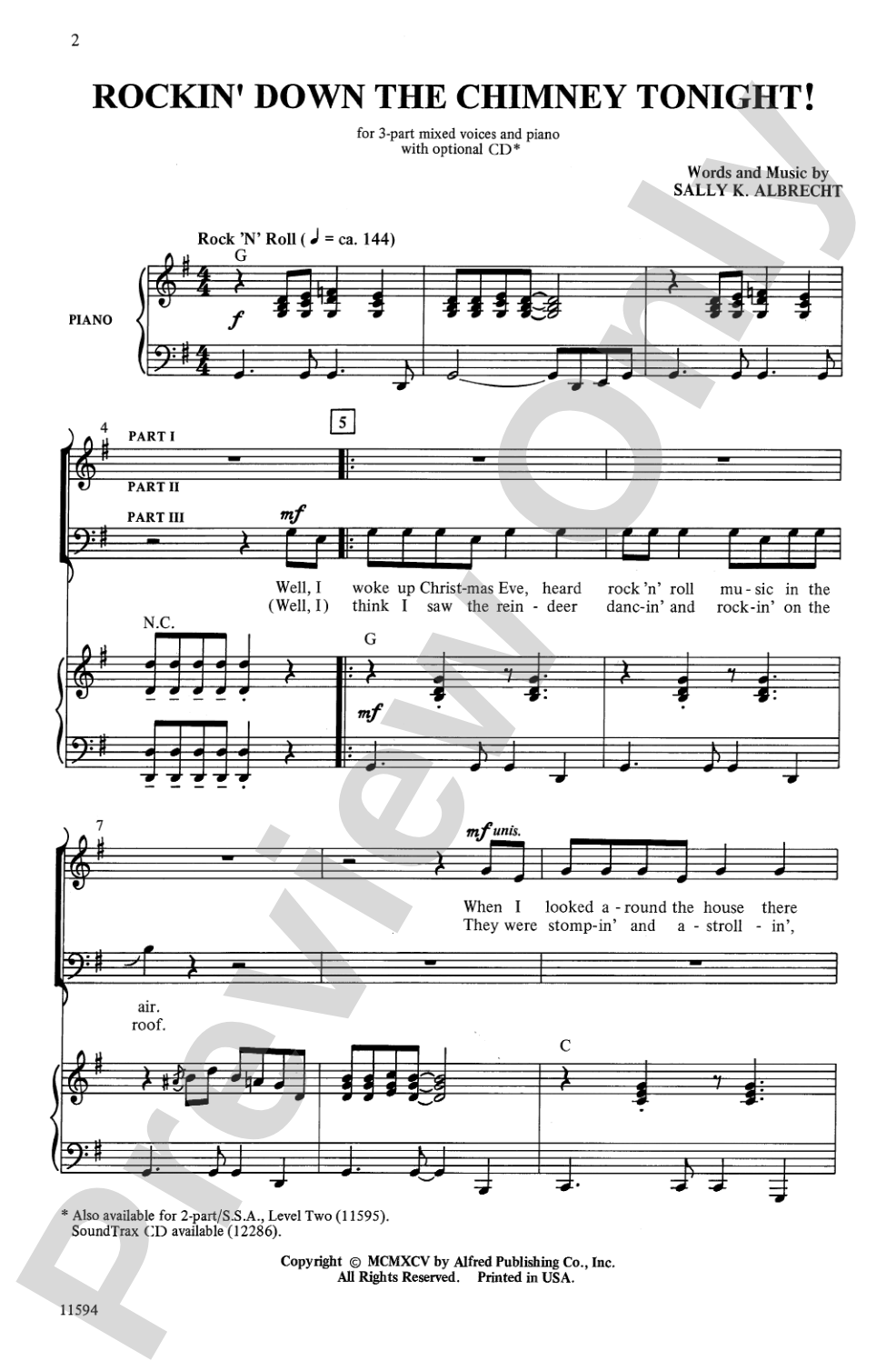 Rockin' Down the Chimney Tonight!: 3-Part Mixed Choral Octavo