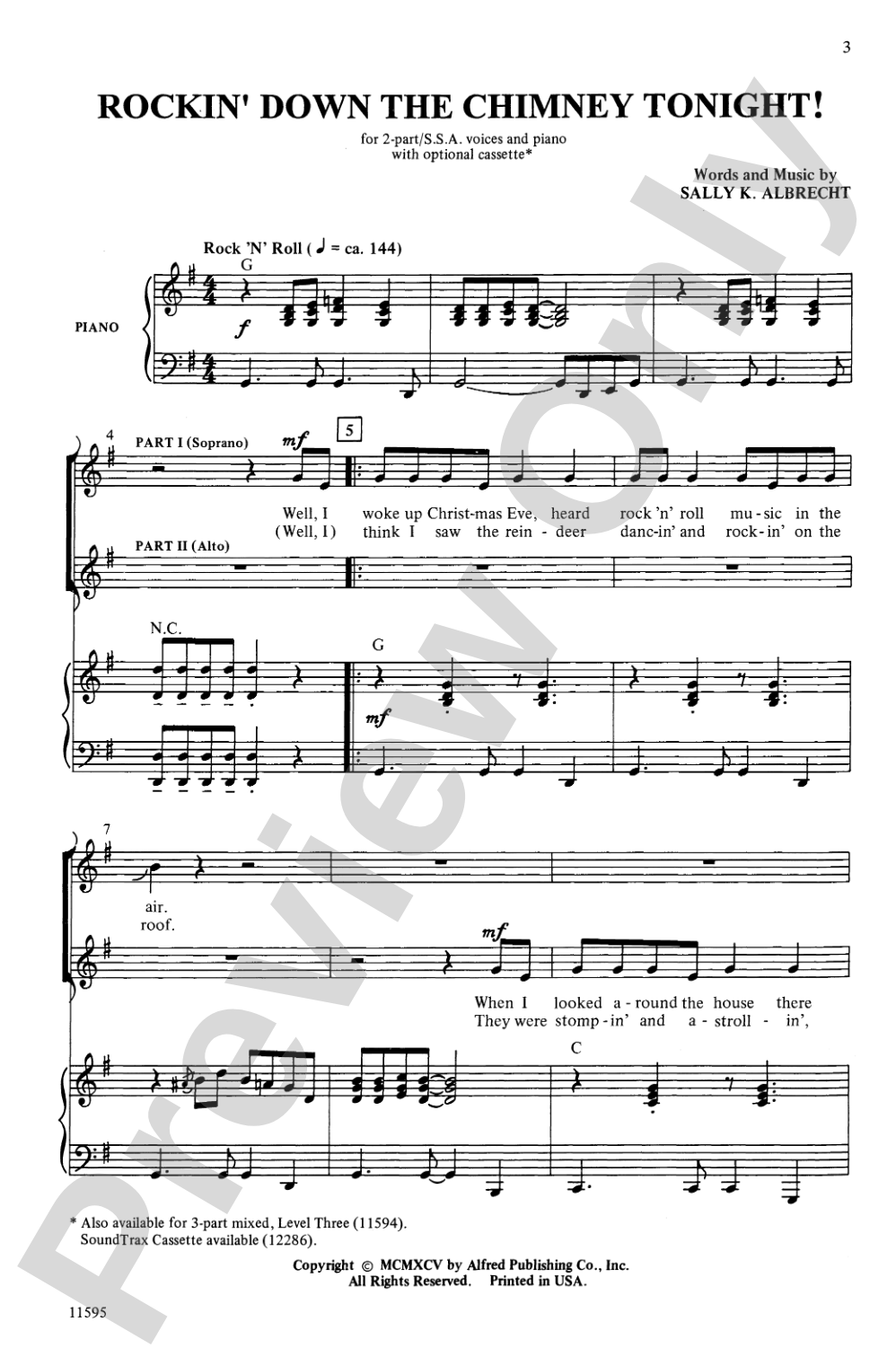 Rockin' Down the Chimney Tonight!: 2-Part/SSA Choral Octavo