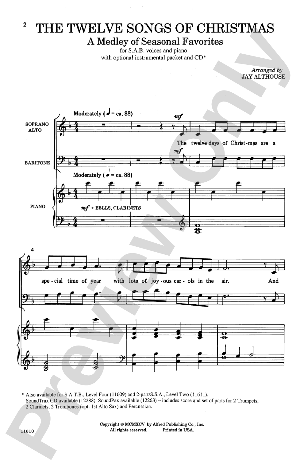 The Twelve Songs of Christmas: SAB Choral Octavo