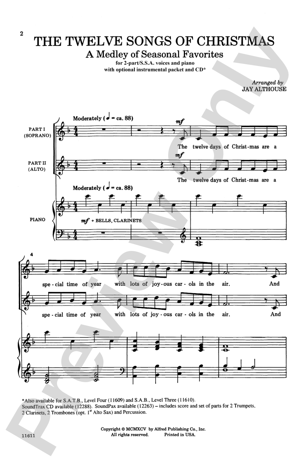 The Twelve Songs of Christmas: 2-Part/SSA Choral Octavo