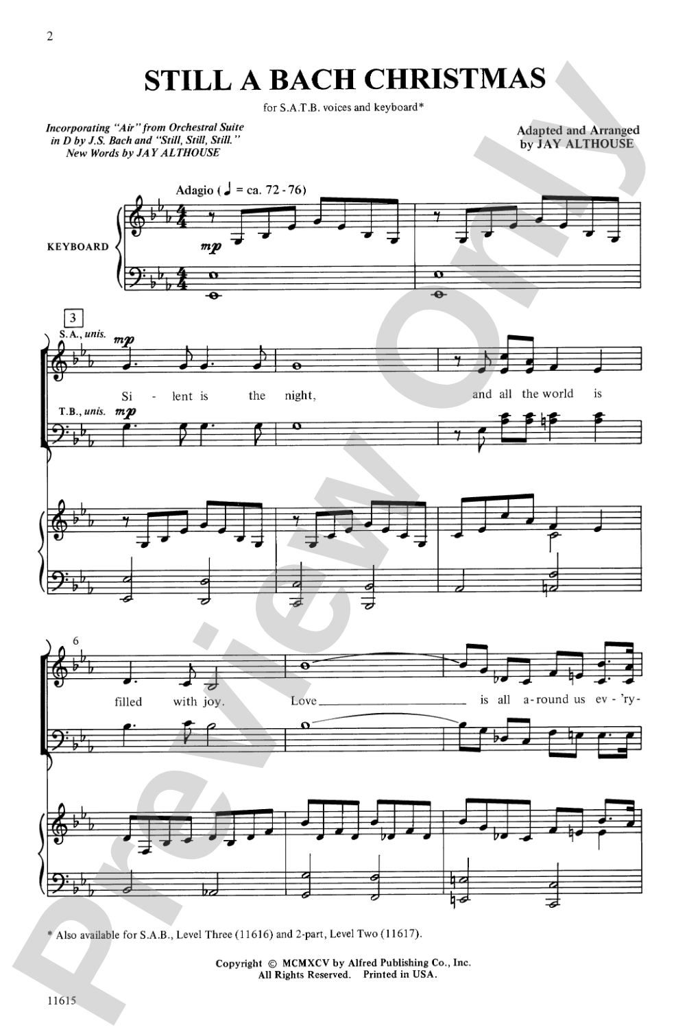Still a Bach Christmas: SATB Choral Octavo