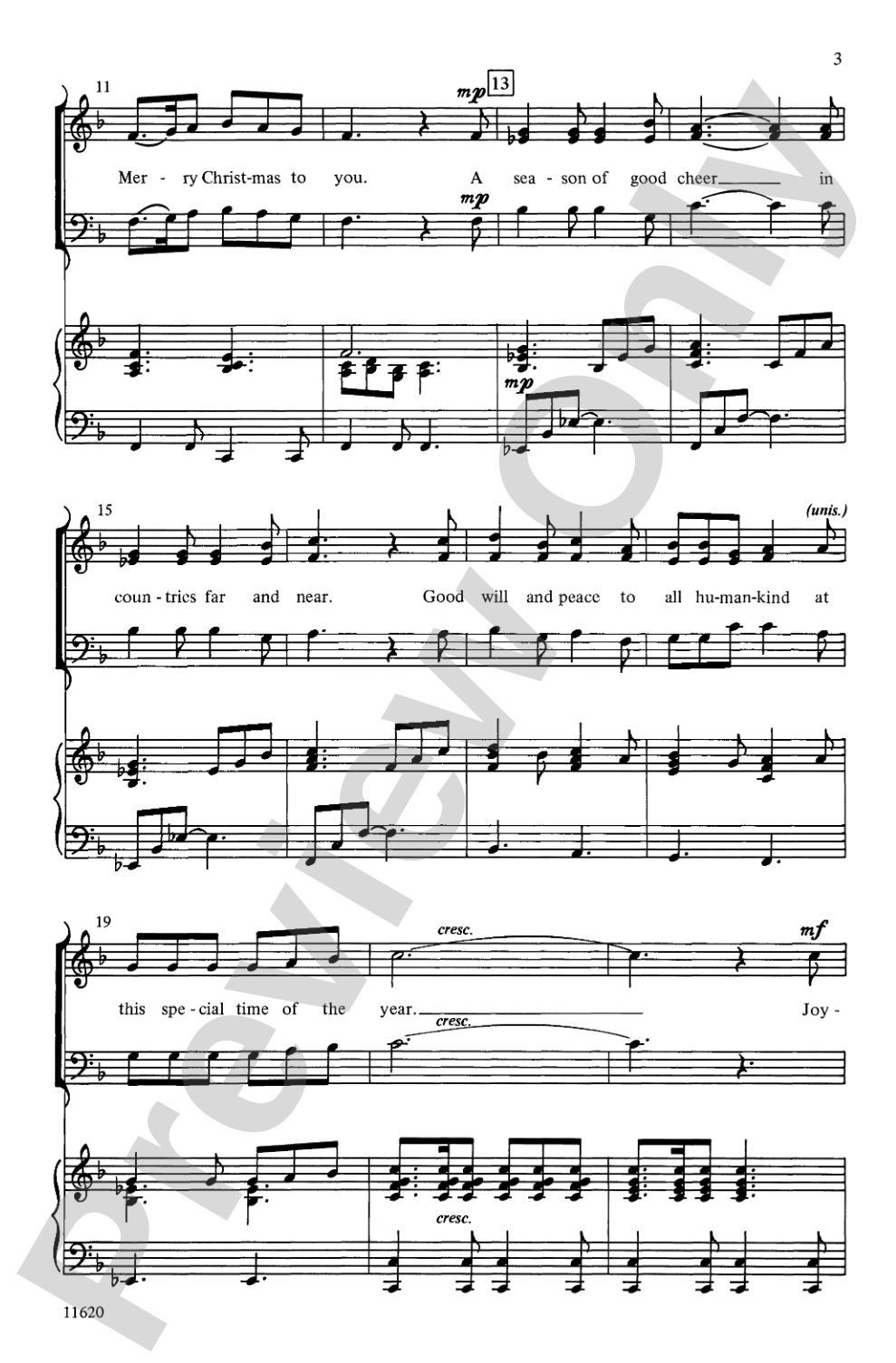 Joyeux Noel, Feliz Navidad: 3-Part Mixed Choral Octavo