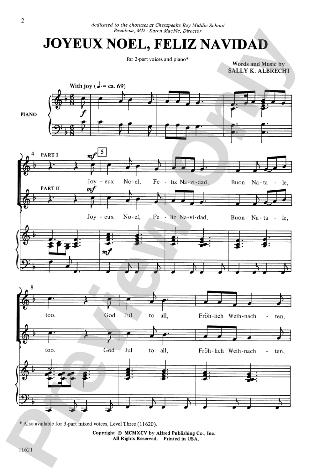 Joyeux Noel, Feliz Navidad: 2-Part Choral Octavo