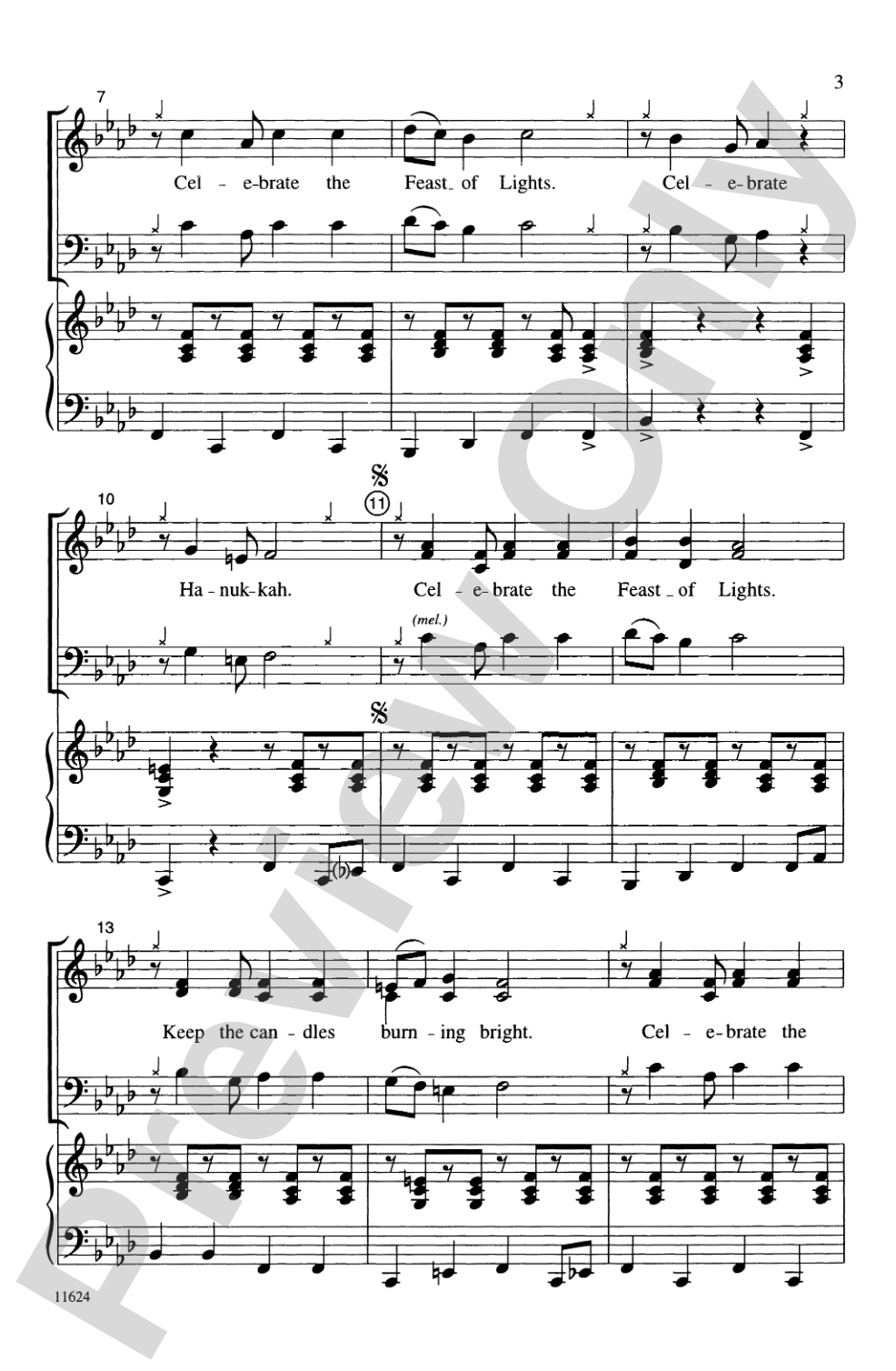 Celebrate the Feast of Lights: 3-Part Mixed Choral Octavo