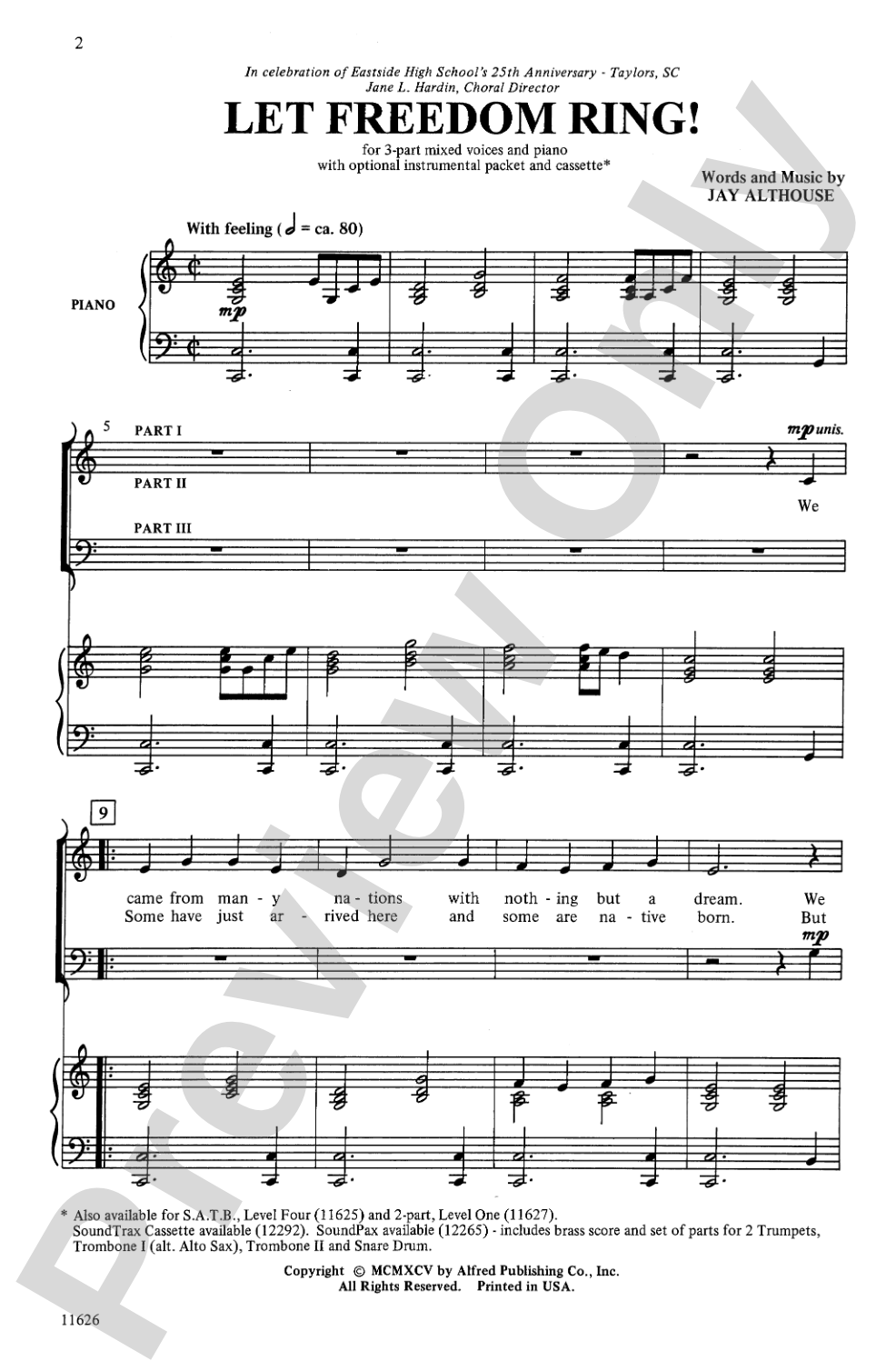 Let Freedom Ring!: 3-Part Mixed Choral Octavo