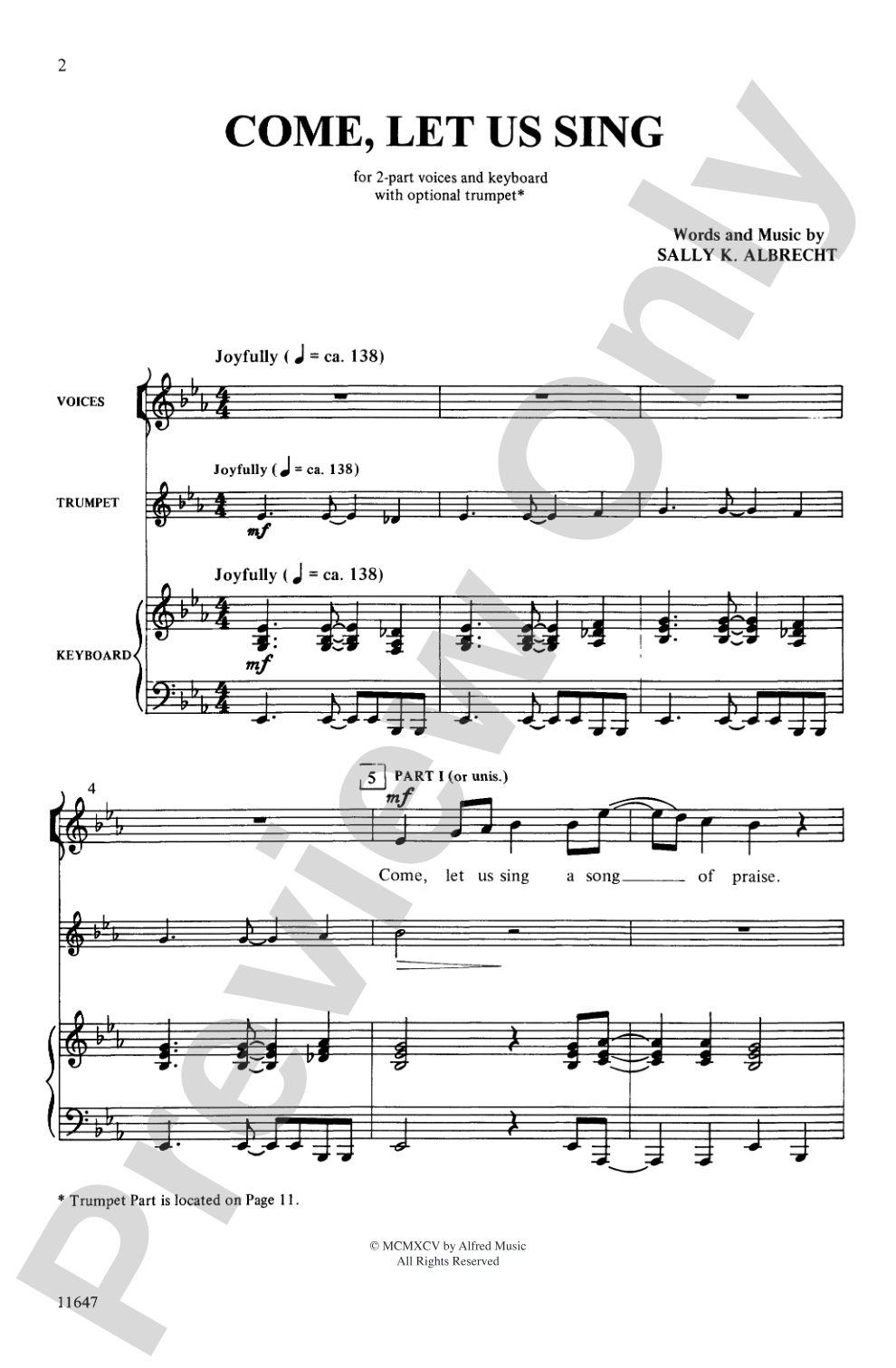 Come, Let Us Sing: 2-Part Choral Octavo