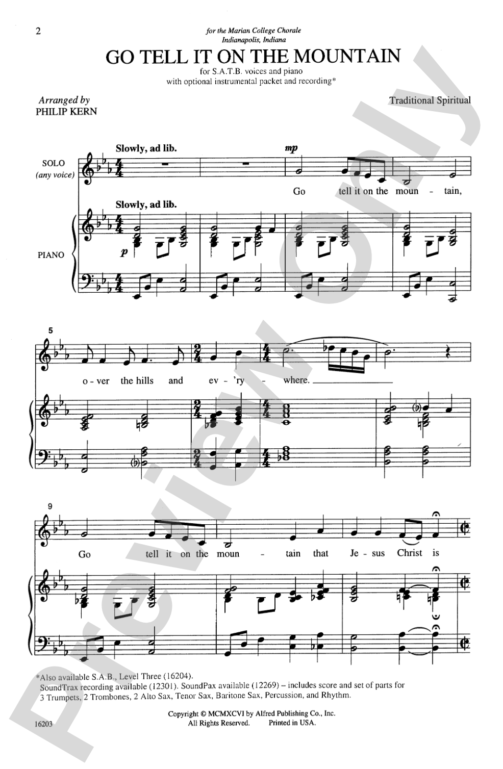 Go Tell It on the Mountain: SATB Choral Octavo