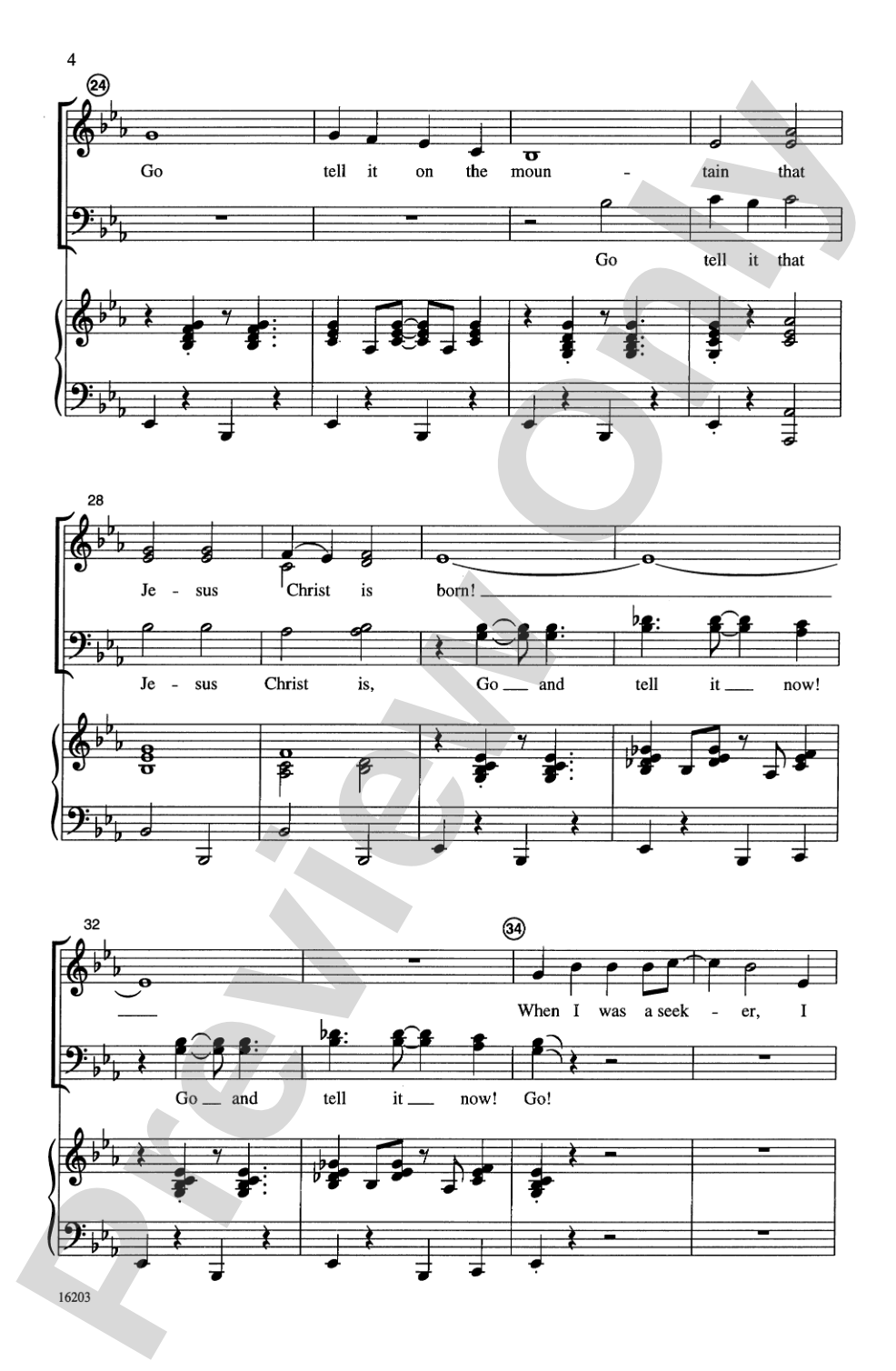 Go Tell It on the Mountain: SATB Choral Octavo