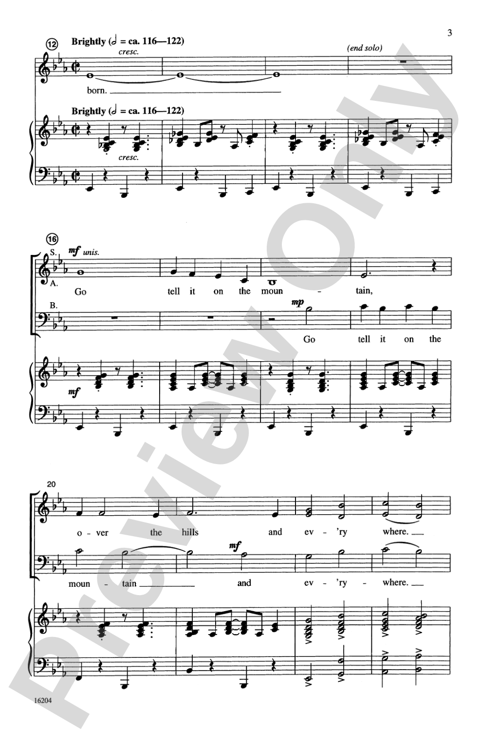 Go Tell It on the Mountain: SAB Choral Octavo