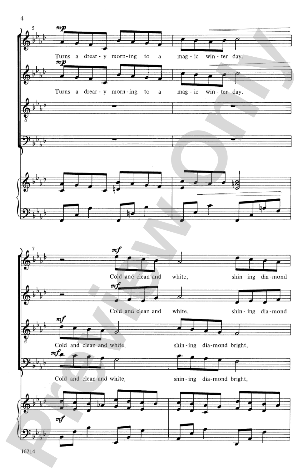 Snow Is Falling: SATB Choral Octavo