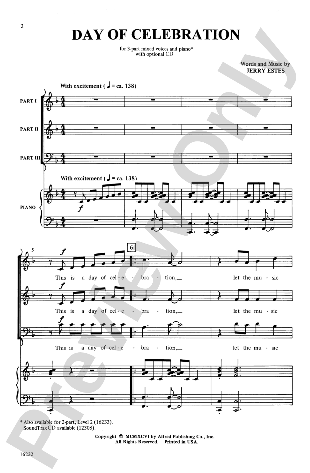 Day of Celebration: 3-Part Mixed Choral Octavo