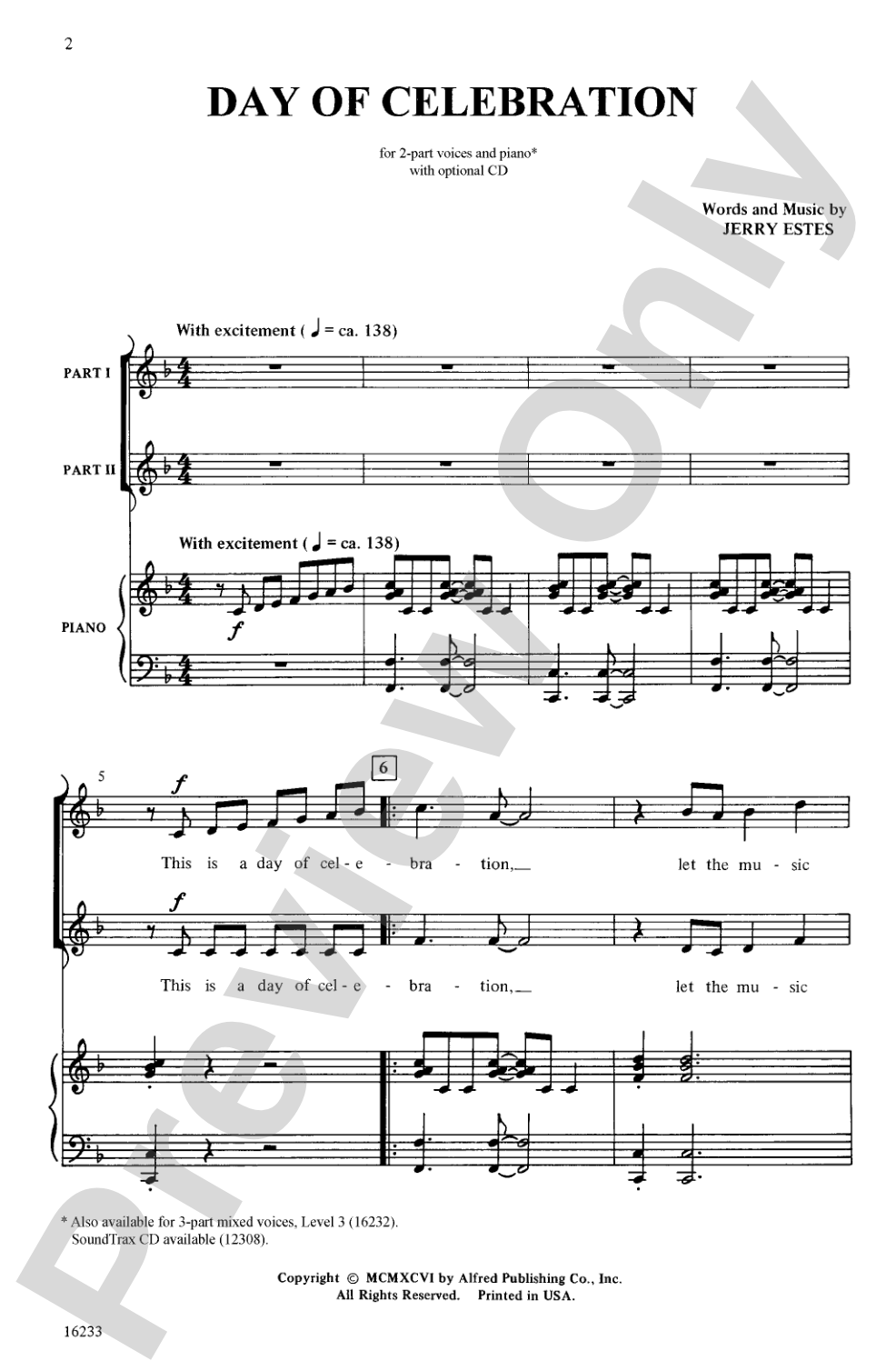 Day of Celebration: 2-Part Choral Octavo