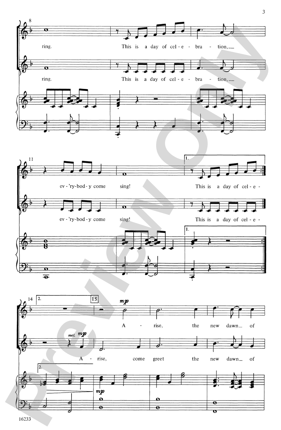 Day of Celebration: 2-Part Choral Octavo