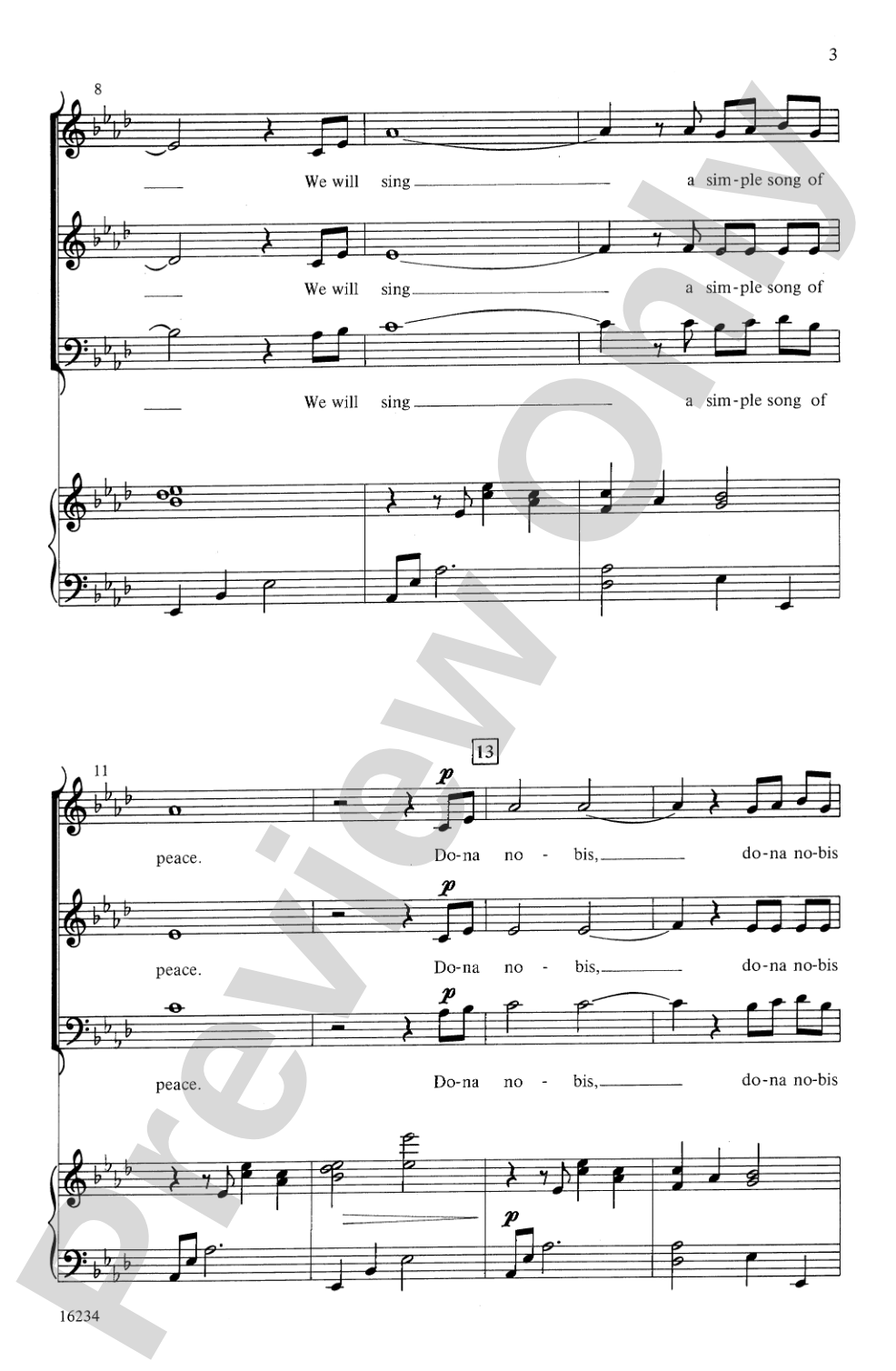 Simple Song of Peace: 3-Part Mixed (with Opt. Sign Language) Choral Octavo