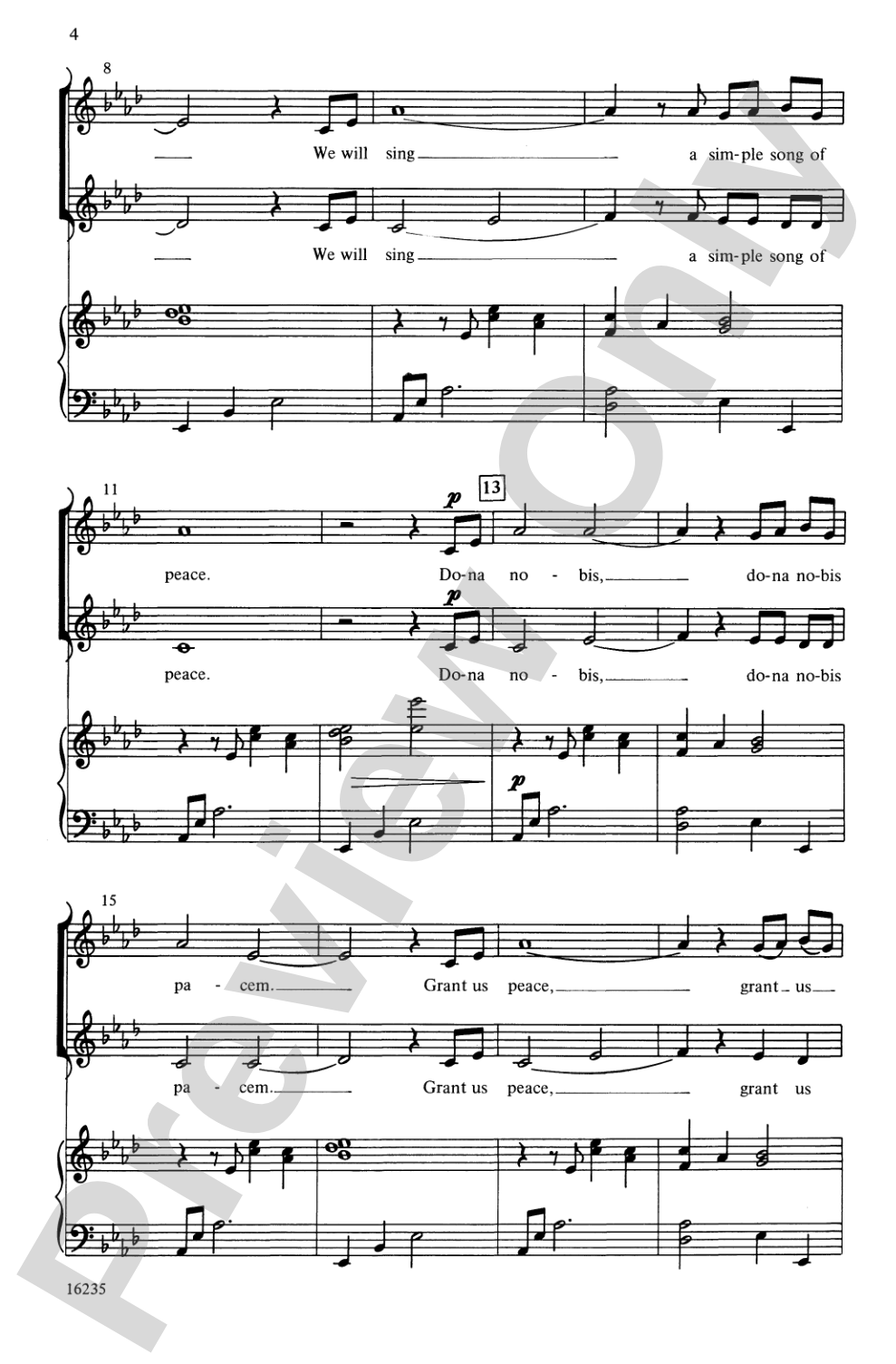 Simple Song of Peace: 2-Part/SSA (with Opt. Sign Language) Choral Octavo
