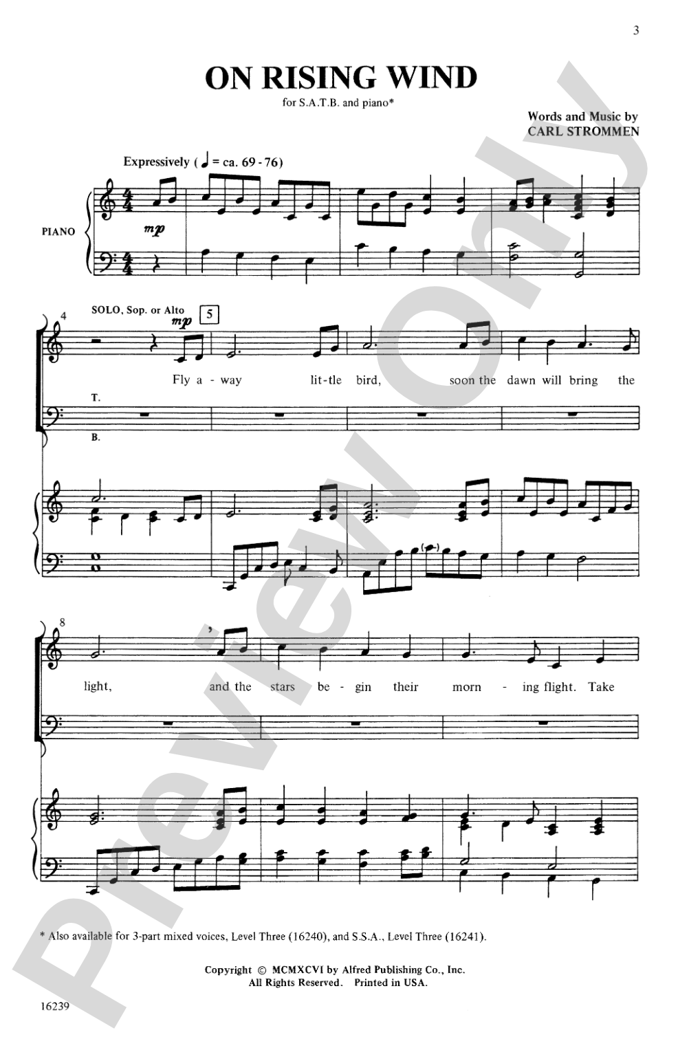 On Rising Wind: SATB Choral Octavo
