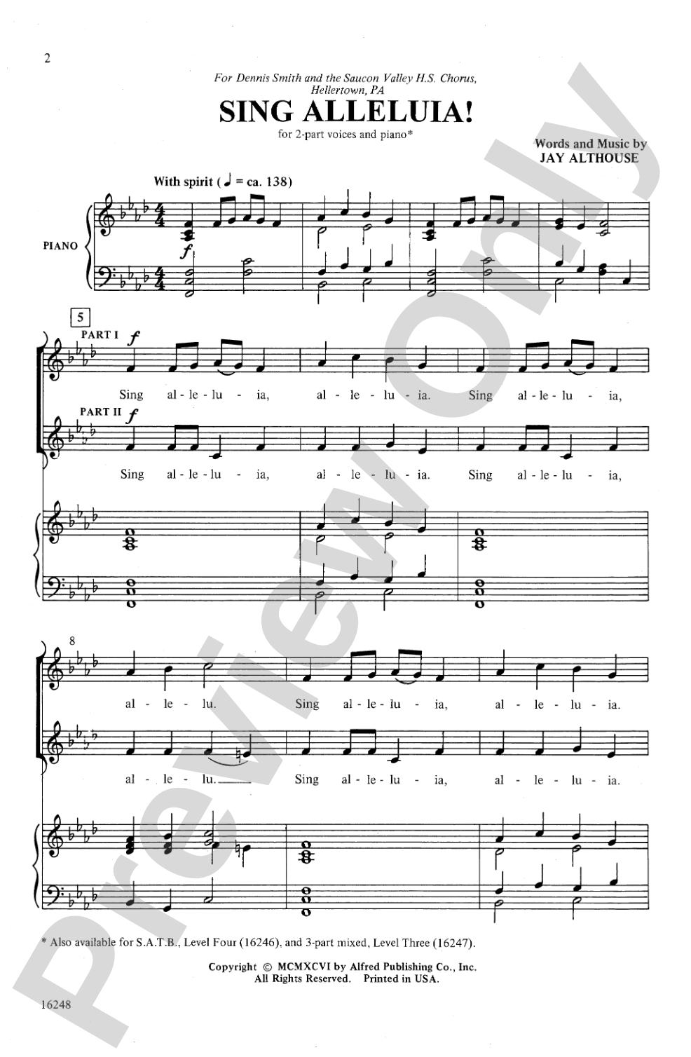 Sing Alleluia!: 2-Part Choral Octavo