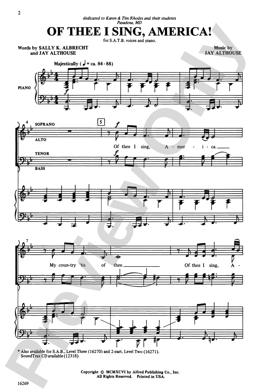 Of Thee I Sing, America!: SATB Choral Octavo