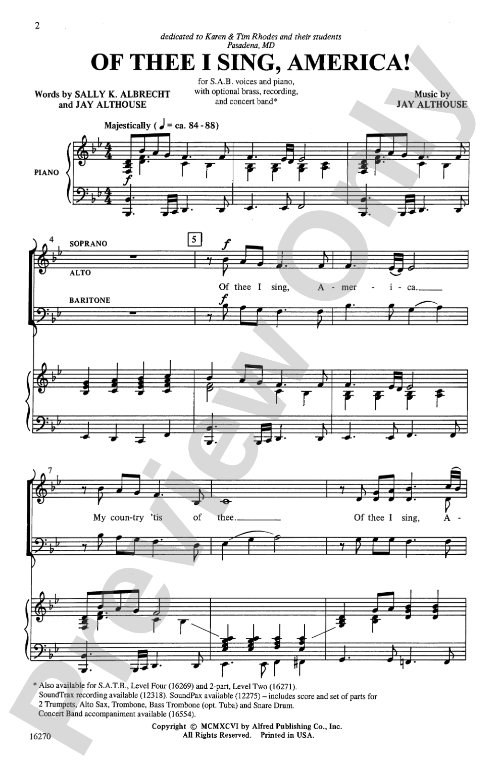 Of Thee I Sing, America!: SAB Choral Octavo