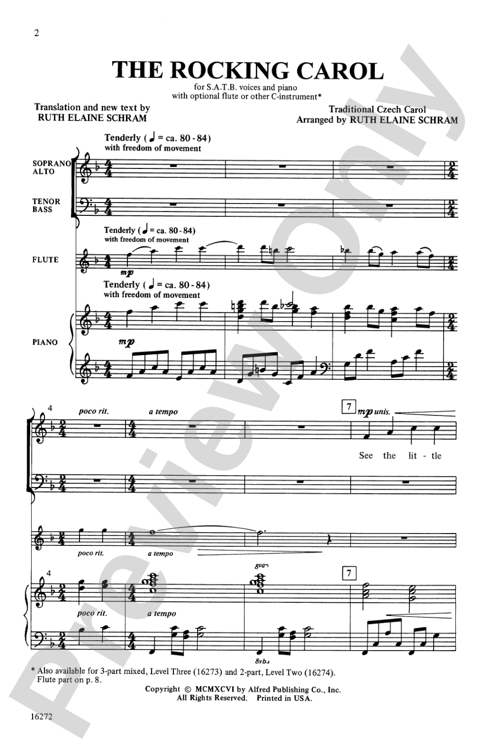 The Rocking Carol: SATB Choral Octavo