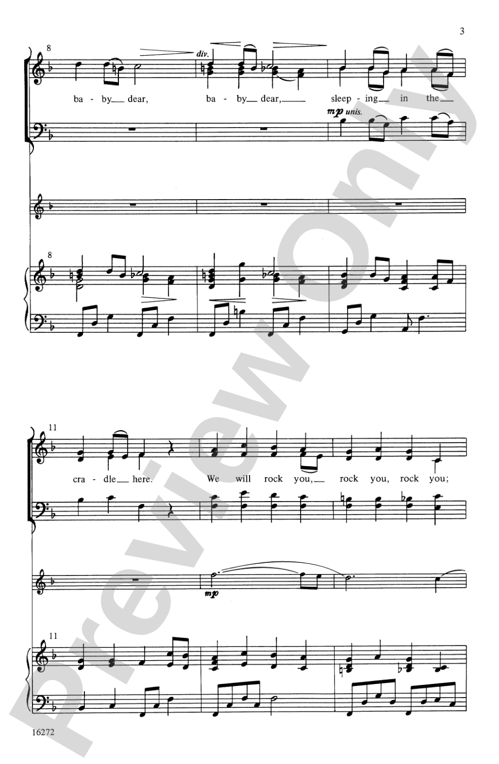 The Rocking Carol: SATB Choral Octavo