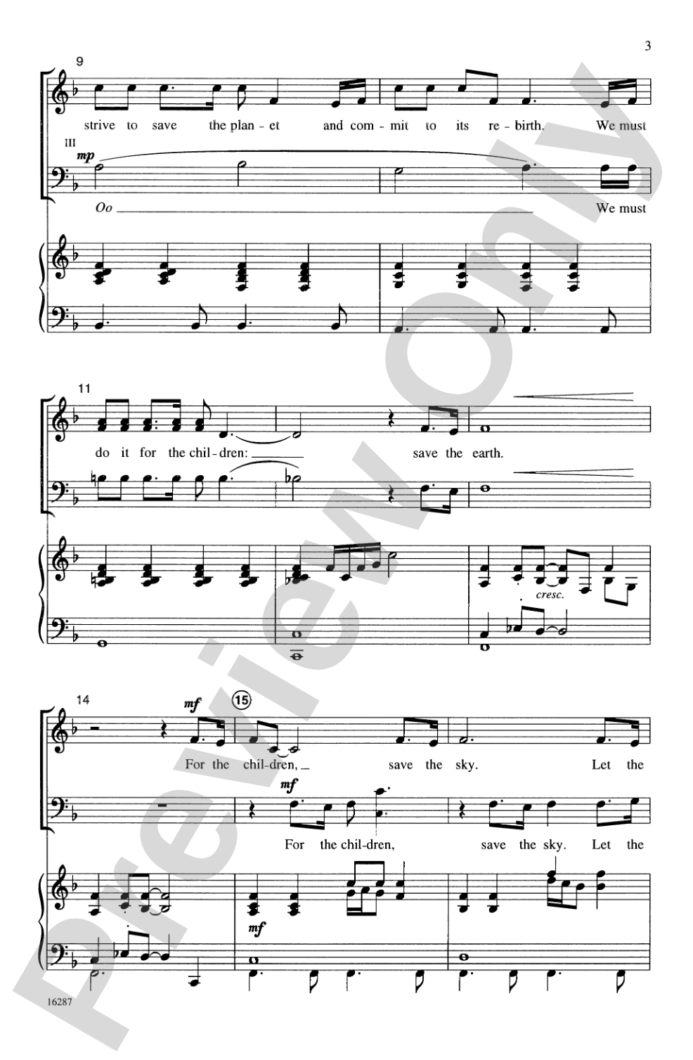 For the Children: 3-Part Mixed Choral Octavo
